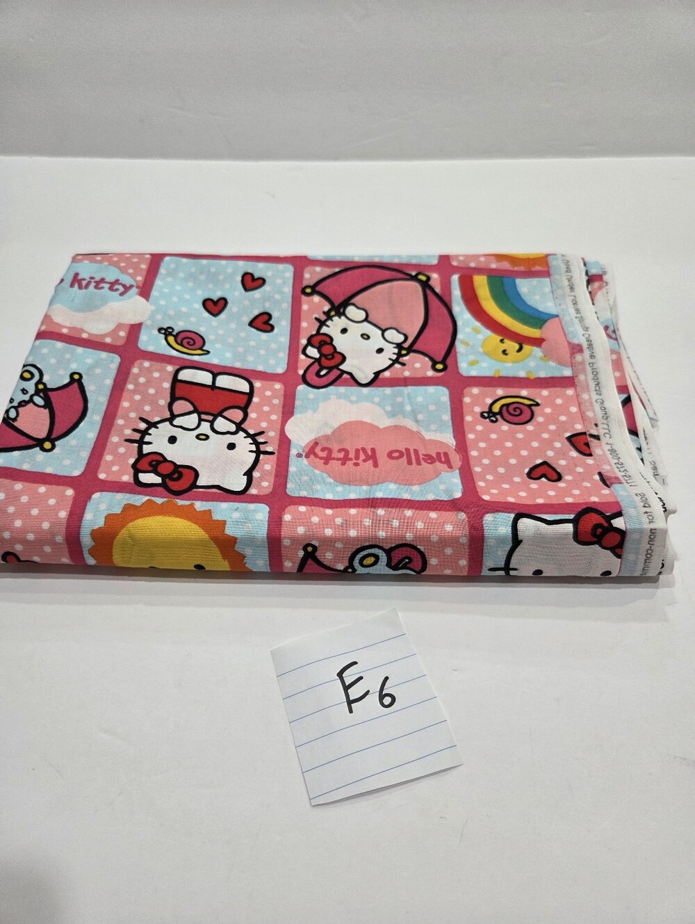 Hello Kitty Pink Rainbow & Sun Kids Fabric - Picture 6 of 6